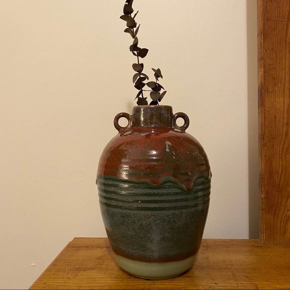 BOHEMIAN pottery vase handmade dipped ceramic boho - Picture 2 of 7